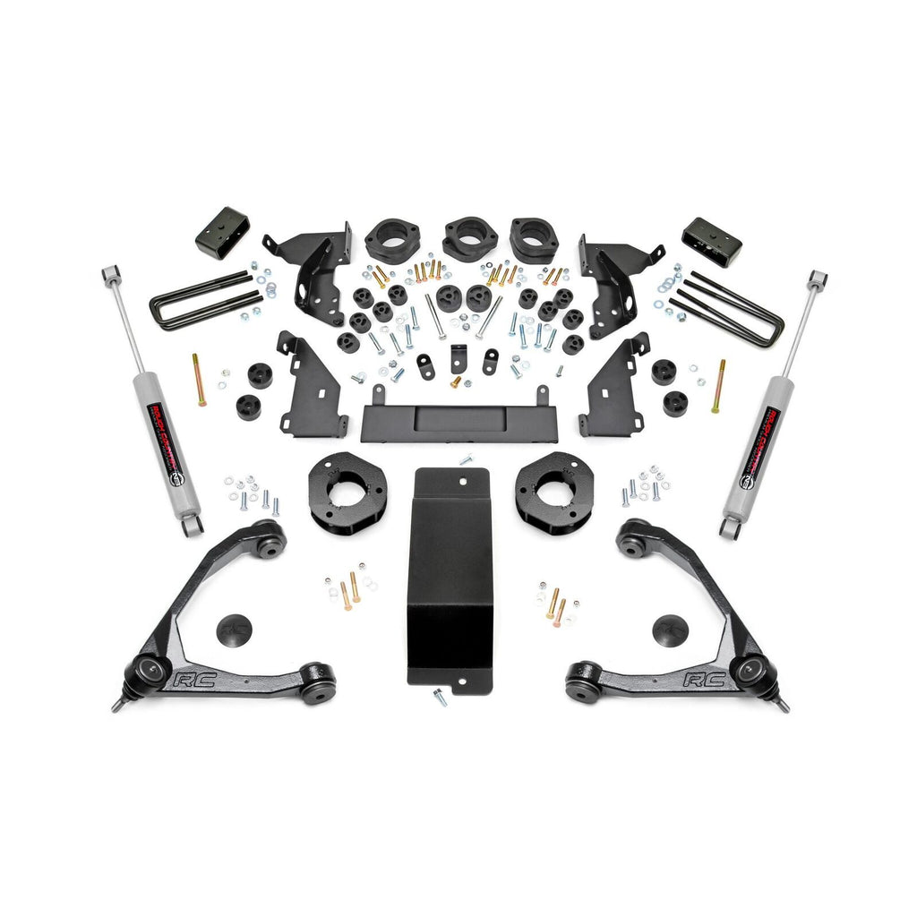 4.75-Inch-Gm-Combo-Lift-Kit-WUpper-Control-Arms-14-16-SilveradoSierra-1500-4Wd-Cast-Aluminum-Rough-Country