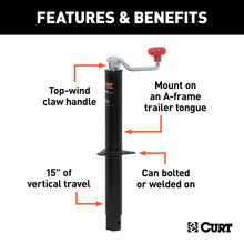 Load image into Gallery viewer, CURT 28255 CURT 28255 A-Frame Trailer Jack; 5;000 lbs; 15 Inches Vertical Travel - Truck Part Superstore
