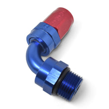 Load image into Gallery viewer, Performance-Hose-End-6-Hose-To-6-Radius-Inlet-Port-Swivel-90-Deg-RedBlue
