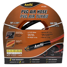 Load image into Gallery viewer, Amflo 57650A PVC Air Hose, 3/8&quot; x 50&#39;, 300PSI - 1/4&quot; NPT
