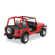 Load image into Gallery viewer, ~(5-Lbs.-20X10x10)~-Duster-Deck-Cover-Black-Denim-Jeep-87-91-Wrangler;-With-Factory-Soft-Top-Bows-Folded-Down