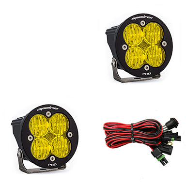 ~(5-Lbs.-10X10x8)~-Led-Light-Pods-Amber-Lens-Wide-Cornering-Pair-Squadron-R-Pro-Baja-Designs