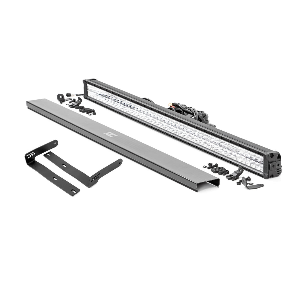 50-Inch-Dual-Row-Led-Light-Kit-Chrome-Series-With-White-Drl-Front-Facing-14-22-Kubota-Rtv-X900Rtv-X1100-Diesel-Rough-Country