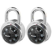 Load image into Gallery viewer, Master Lock 1500T 1-7/8in (48mm) Wide Combination Dial Padlock; 2-Pack