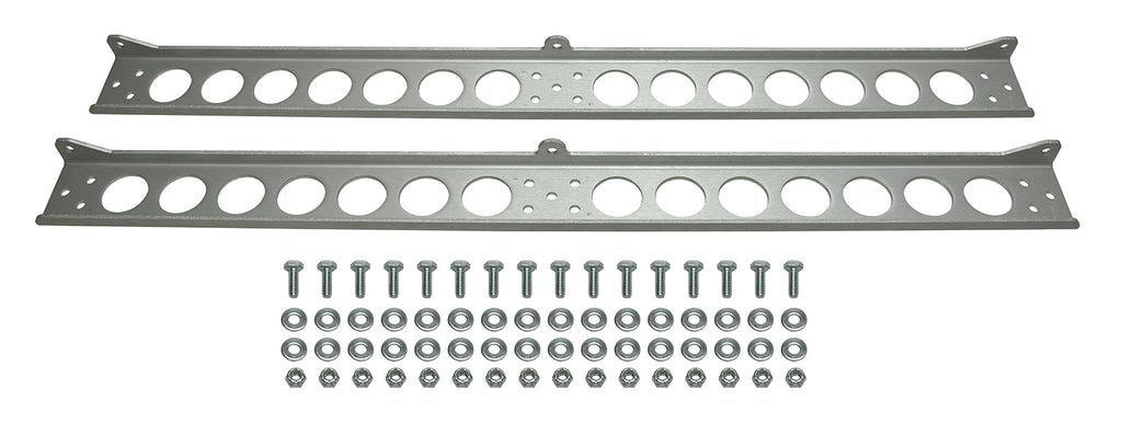 Derale 50022 Dual Stacked Plate Brushed Aluminum Brackets With Mounting Hardware