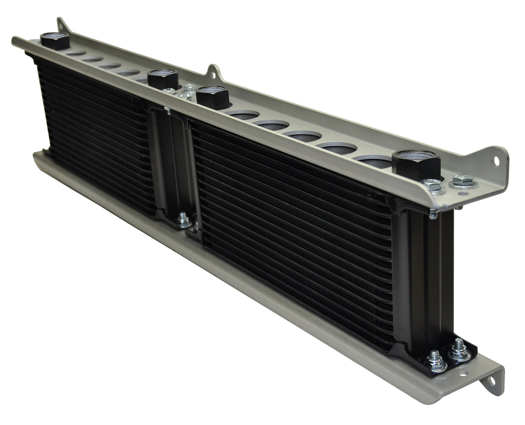 Derale 50022 Dual Stacked Plate Brushed Aluminum Brackets With Mounting Hardware