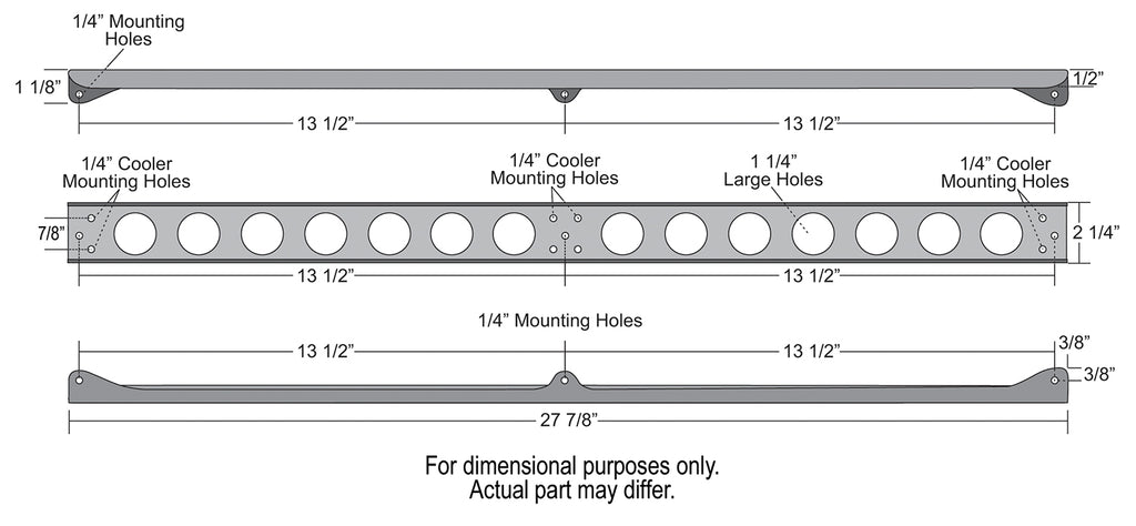 Derale 50022 Dual Stacked Plate Brushed Aluminum Brackets With Mounting Hardware