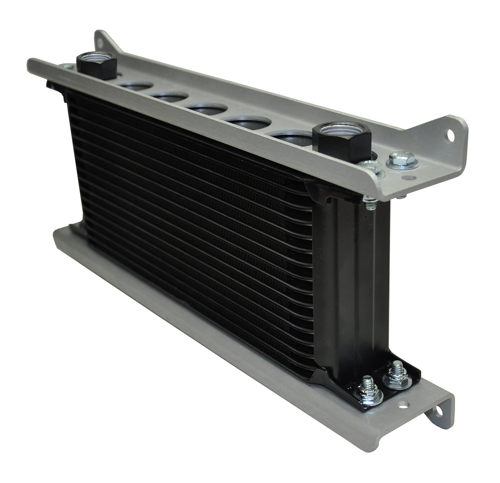 Derale 50023 Single Stacked Plate Brushed Aluminum Brackets With Mounting Hardware