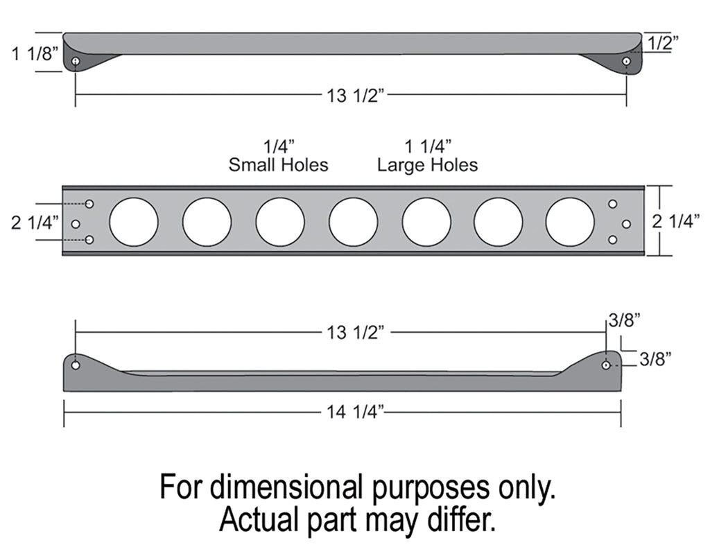 Derale 50023 Single Stacked Plate Brushed Aluminum Brackets With Mounting Hardware