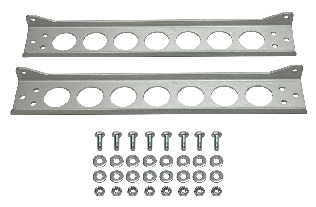 Derale 50023 Single Stacked Plate Brushed Aluminum Brackets With Mounting Hardware