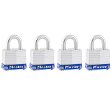 Load image into Gallery viewer, Master Lock 3008D 1-9/16in (40mm) Wide Laminated Steel Pin Tumbler Padlock; 4-Pack