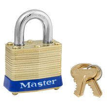 Load image into Gallery viewer, Master Lock 4D 1-9/16in (40mm) Wide Laminated Brass Pin Tumbler Padlock