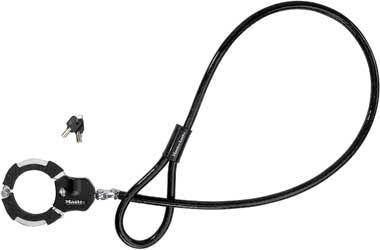 Master Lock 8295DPSCC Street Cuff® Keyed Cable Lock, 5/8 in Dia x 6 ft L Braided Steel Cable, Black, Braided/Hardened Steel Body