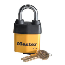 Load image into Gallery viewer, Master Lock 911DPF 2-1/8in (38mm) Wide Covered Laminated Steel Pin Tumbler Padlock