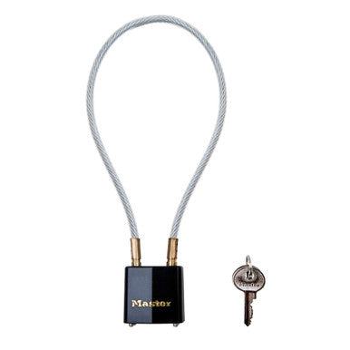 Master Lock 99KADSPT 14in (36cm) Steel Cable Gun Lock with 1-5/16in (33mm) Wide Laminated Steel Body Padlock; Keyed Alike