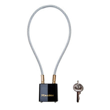 Load image into Gallery viewer, Master Lock 99KADSPT 14in (36cm) Steel Cable Gun Lock with 1-5/16in (33mm) Wide Laminated Steel Body Padlock; Keyed Alike