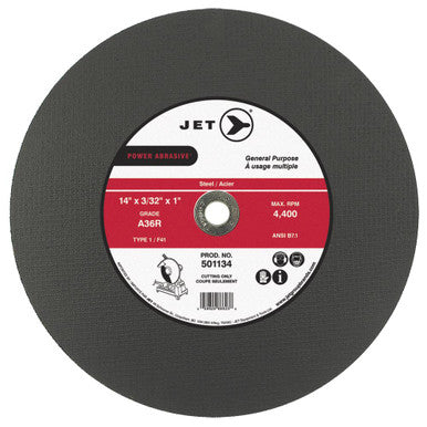 JET 501134 A36 Power Abrasive T1 Cut-Off Wheel - 14" x 3/32" x 1"
