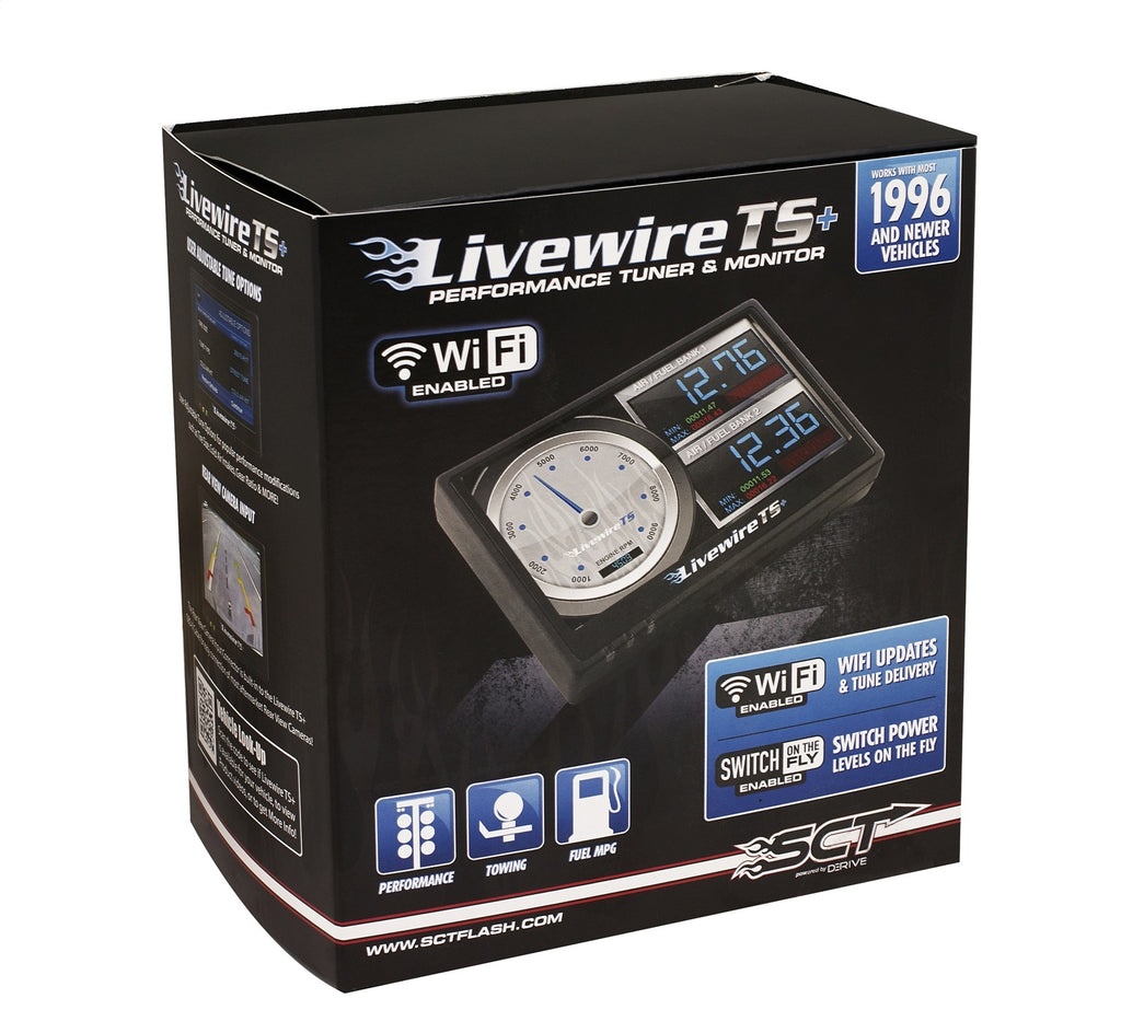 SCT Performance 5015P Livewire TS+ Performance Programmer And Monitor for Select Ford Aerostar, Ford Bronco, Ford Bronco Sport, Ford Contour, Ford Crown Victoria, Ford E-150, Ford E-150 Econoline, Ford E-250, Ford E-250 Econoline, Ford E-350 Club Wagon,