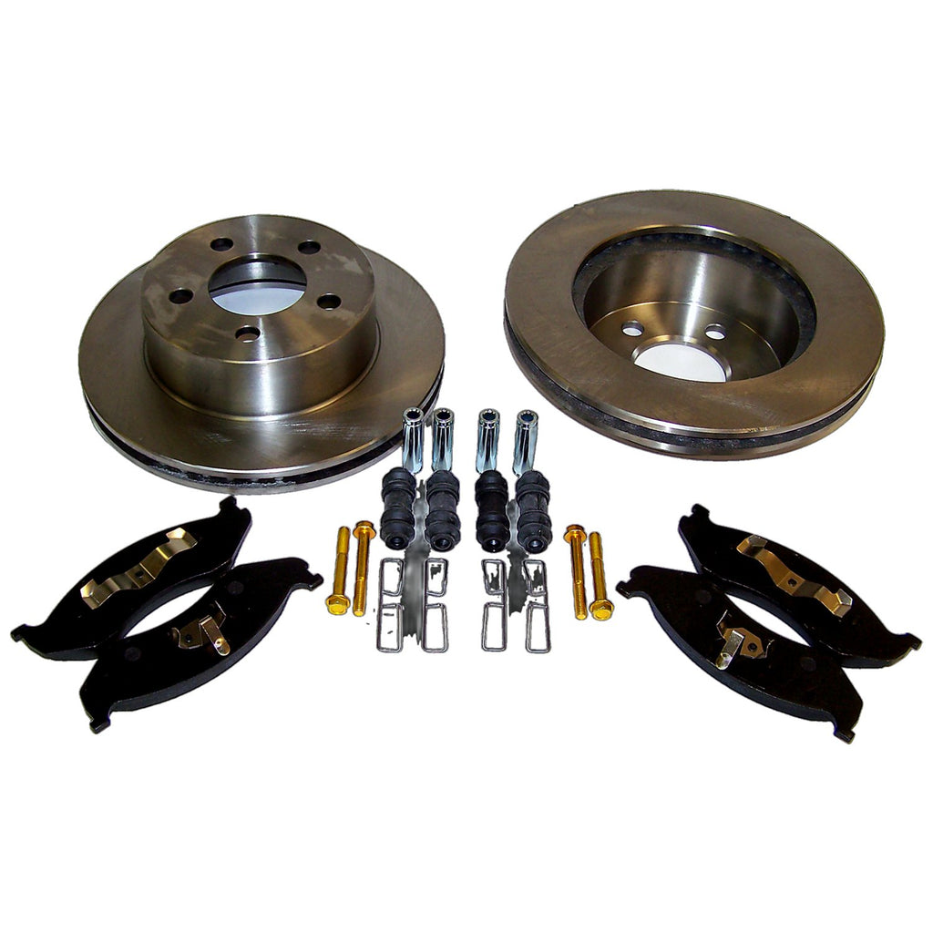 Crown Automotive Jeep Replacement 5016434K Front Disc Brake Serv. Kit for 99-06 Jeep TJ Wrangler, XJ Cherokee w/ Cast Rotor for Select Jeep Cherokee, Jeep TJ, Jeep Wrangler