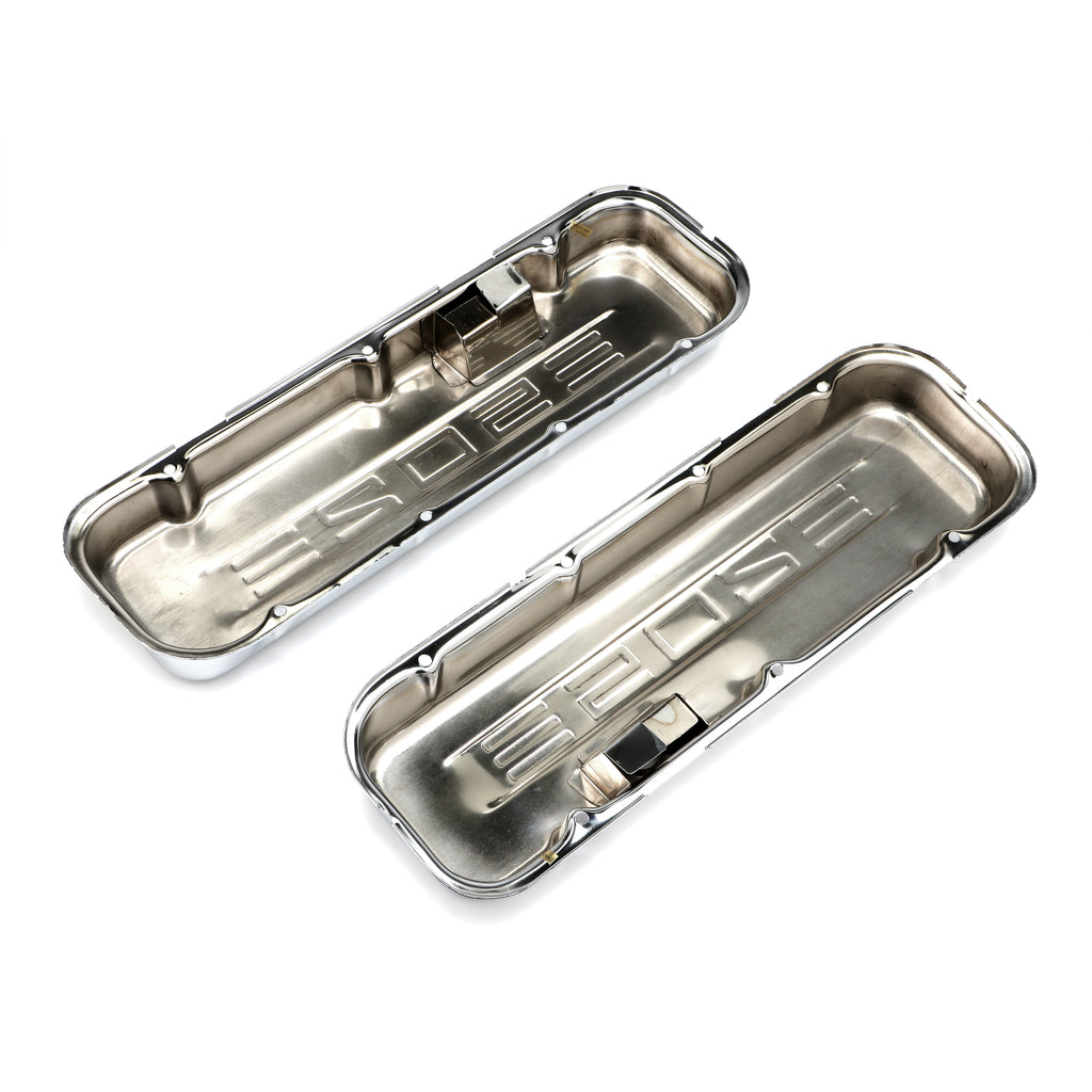 502-C.I.D.-Logo-Design-Valve-Covers;-Short;-1965-2000-Bb-Chevy-502-Chrome