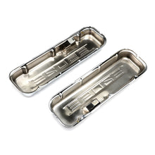 Load image into Gallery viewer, 502-C.I.D.-Logo-Design-Valve-Covers;-Short;-1965-2000-Bb-Chevy-502-Chrome