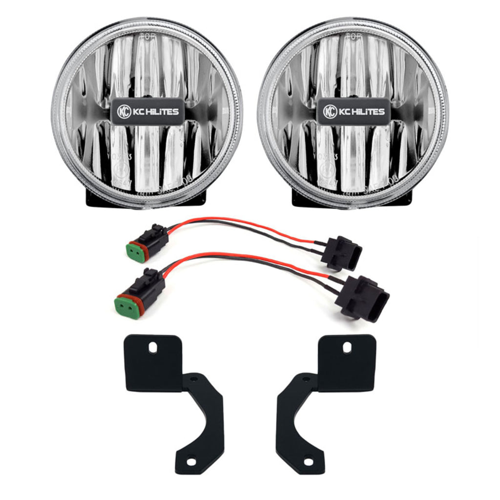 KC HiLiTES 504 G4 Gravity LED SAE ECE 2-Light Sys - 2018-2024 Jeep Wrangler JL/Gladiator JT for Select Jeep Gladiator, Jeep Wrangler