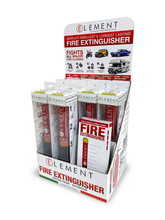 Load image into Gallery viewer, Element Advanced Fire Protection 50050 Point of Purchase Display, includes 10pcs. 50 second extinguisher and brochures