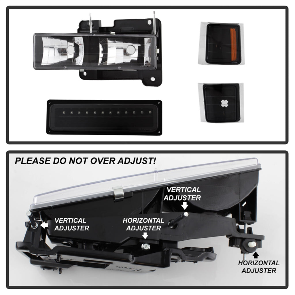 Spyder Auto 5069542 XTune Bumper Headlights/Corner Lights for Select Chevrolet Blazer, Chevrolet C1500, Chevrolet C1500 Suburban, Chevrolet C2500, Chevrolet C2500 Suburban, Chevrolet C3500, Chevrolet K1500, Chevrolet K1500 Suburban, Chevrolet K2500,