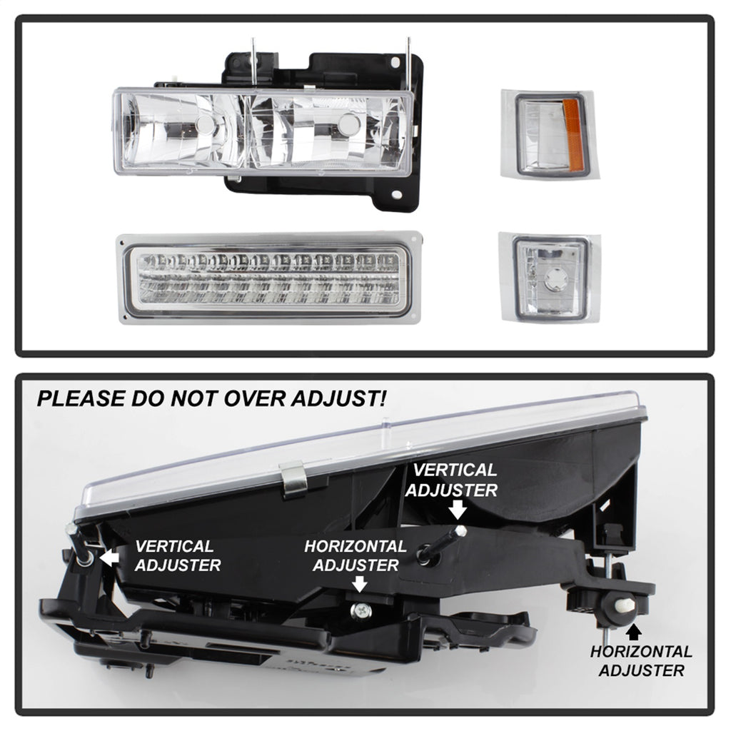 Spyder Auto 5069559 XTune Bumper Headlights/Corner Lights for Select Chevrolet Blazer, Chevrolet C1500, Chevrolet C1500 Suburban, Chevrolet C2500, Chevrolet C2500 Suburban, Chevrolet C3500, Chevrolet K1500, Chevrolet K1500 Suburban, Chevrolet K2500,