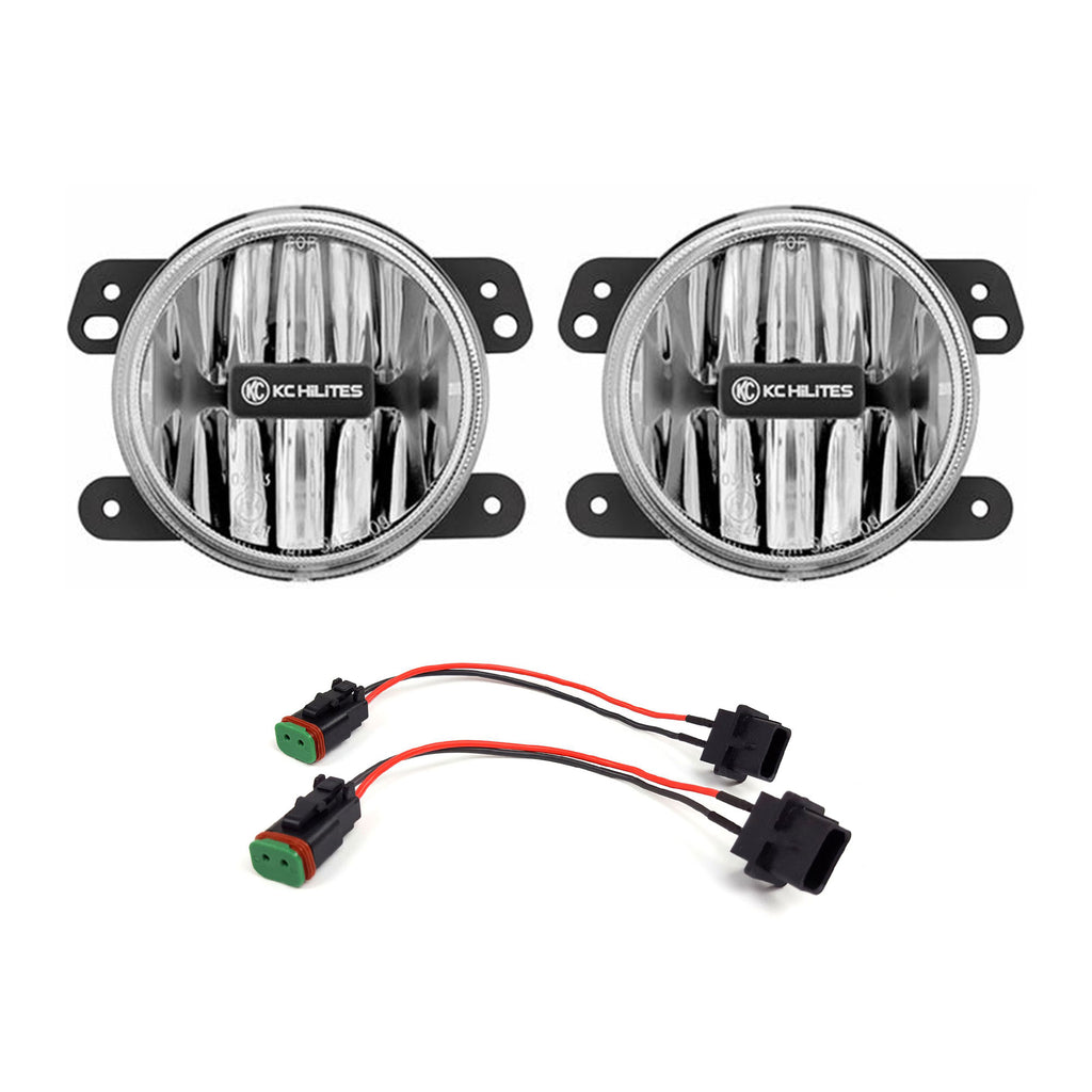 KC HiLiTES 506 G4 Gravity LED 4" SAE ECE 2-Lt Sys - 18-23 Jeep Wrangler JL/Jeep Gladiator JT for Select Jeep Gladiator, Jeep Wrangler