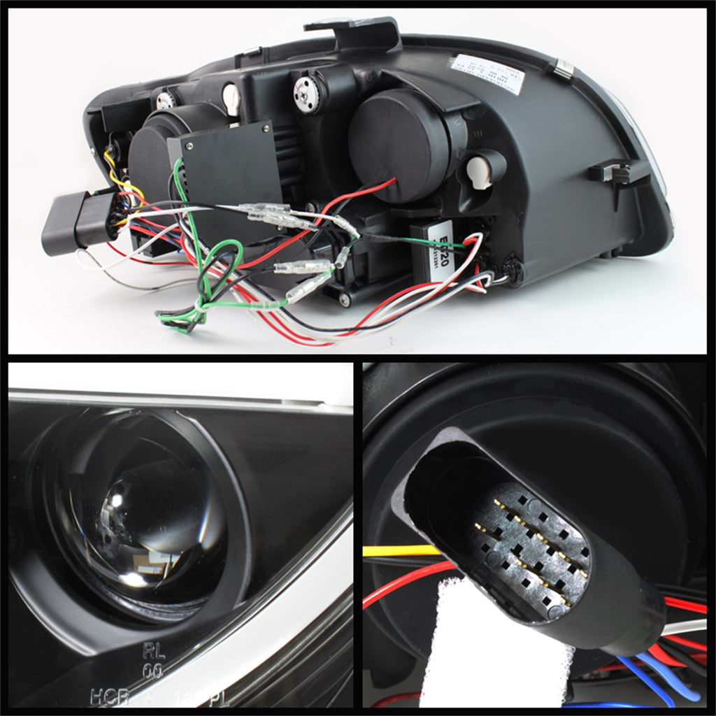 Spyder Auto 5071842 DRL LED Projector Headlights for Select Audi A4, Audi A4 Quattro