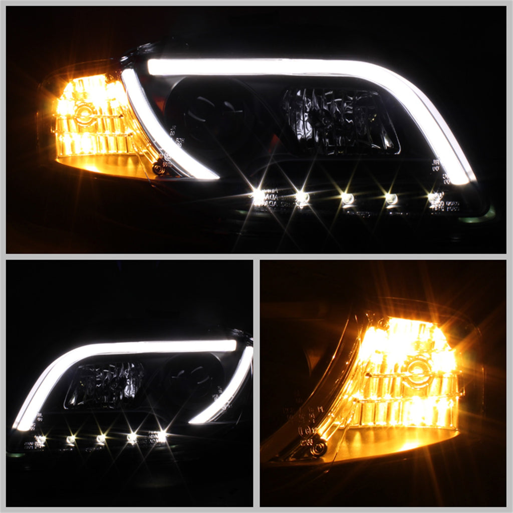 Spyder Auto 5071842 DRL LED Projector Headlights for Select Audi A4, Audi A4 Quattro