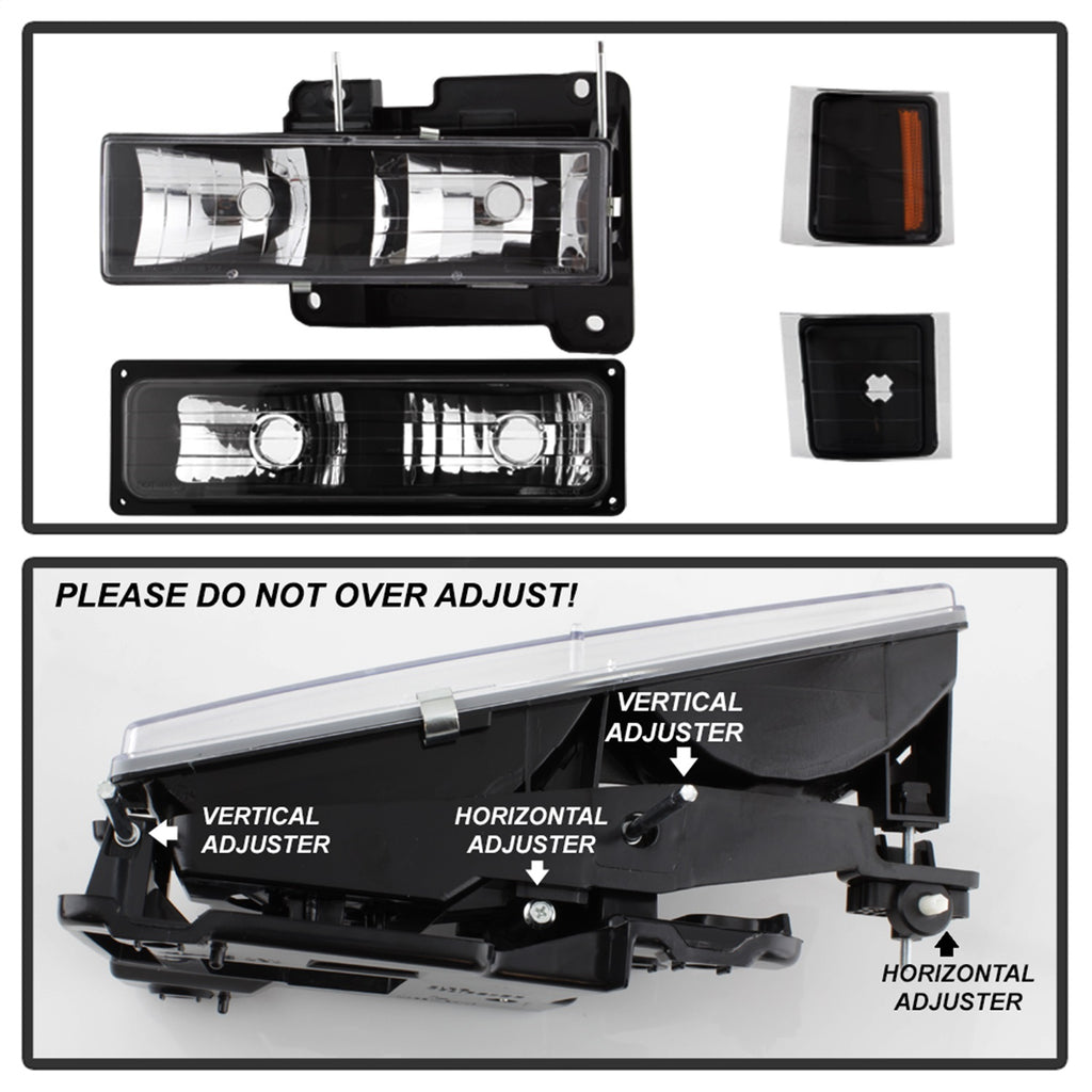 Spyder Auto 5072221 XTune Headlights for Select Chevrolet C1500, Chevrolet C1500 Suburban, Chevrolet C2500, Chevrolet C2500 Suburban, Chevrolet C3500, Chevrolet K1500, Chevrolet K1500 Suburban, Chevrolet K2500, Chevrolet K2500 Suburban, Chevrolet K3500,