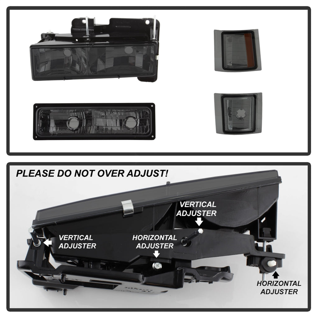 Spyder Auto 5072238 XTune Headlights for Select Chevrolet C1500, Chevrolet C1500 Suburban, Chevrolet C2500, Chevrolet C2500 Suburban, Chevrolet C3500, Chevrolet K1500, Chevrolet K1500 Suburban, Chevrolet K2500, Chevrolet K2500 Suburban, Chevrolet K3500,