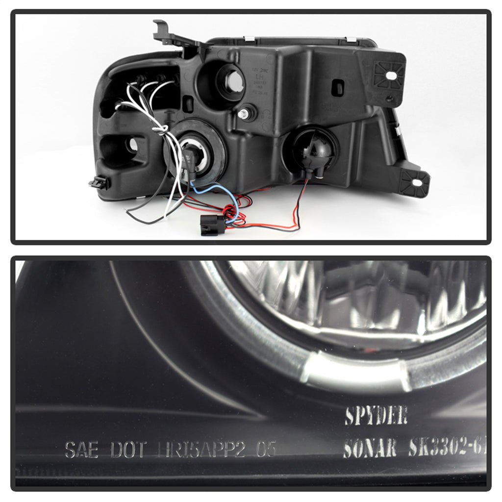 Spyder Auto 5078421 Halo LED Projector Headlights for Select Ford F-150, Ford F-150 Heritage