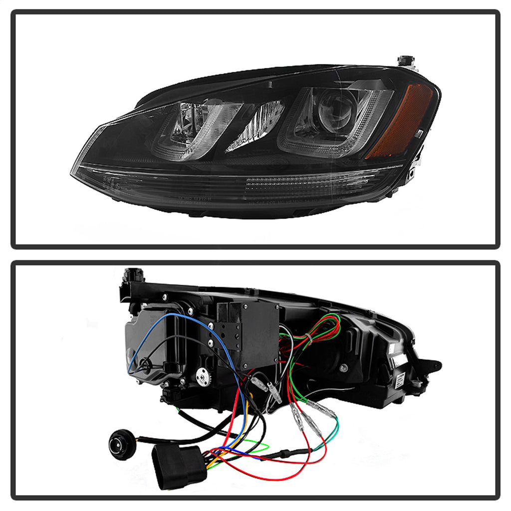 Spyder Auto 5080578 DRL LED Projector Headlights for Select Volkswagen Golf, Volkswagen Golf R