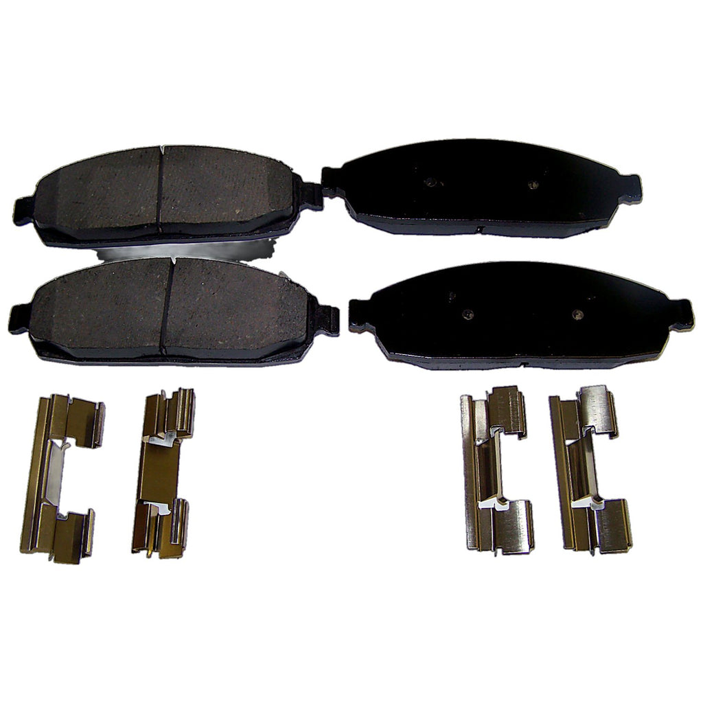 Crown Automotive Jeep Replacement 5080868AA Front Brake Pad Set for 2005-2010 Jeep Grand Cherokee w/o SRT8 & Commander for Select Jeep Commander, Jeep Grand Cherokee