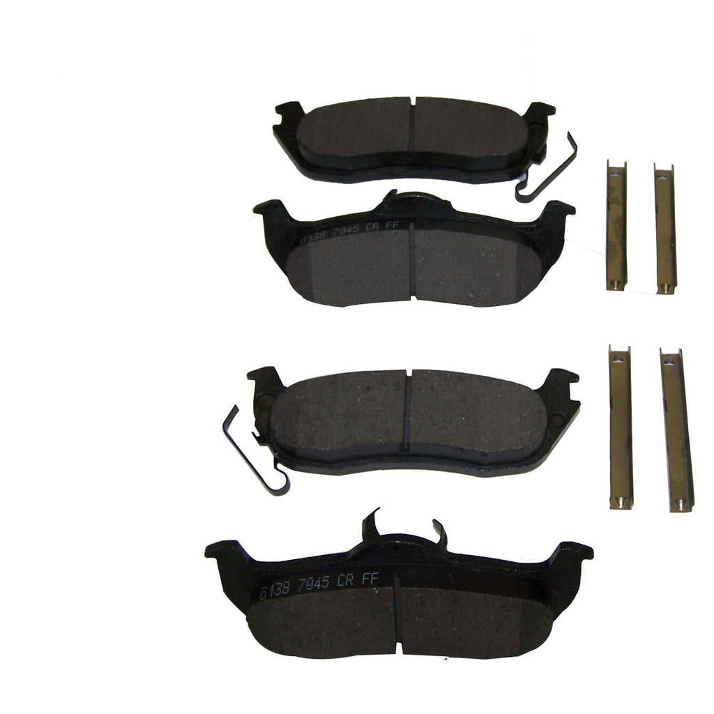 Crown Automotive Jeep Replacement 5080871AA Rear Brake Pad Set for Jeep 2005-2010 Grand Cherokee w/o SRT8 & Commander for Select Jeep Commander, Jeep Grand Cherokee