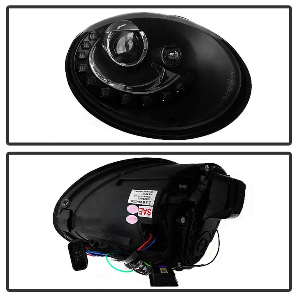 Spyder Auto 5080929 DRL LED Projector Headlights for Select Volkswagen Beetle