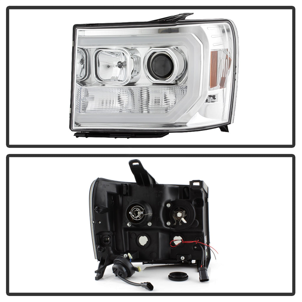 Spyder Auto 5083647 Light Bar DRL LED Projector Headlights for Select GMC Sierra 1500, GMC Sierra HD, GMC Sierra HD