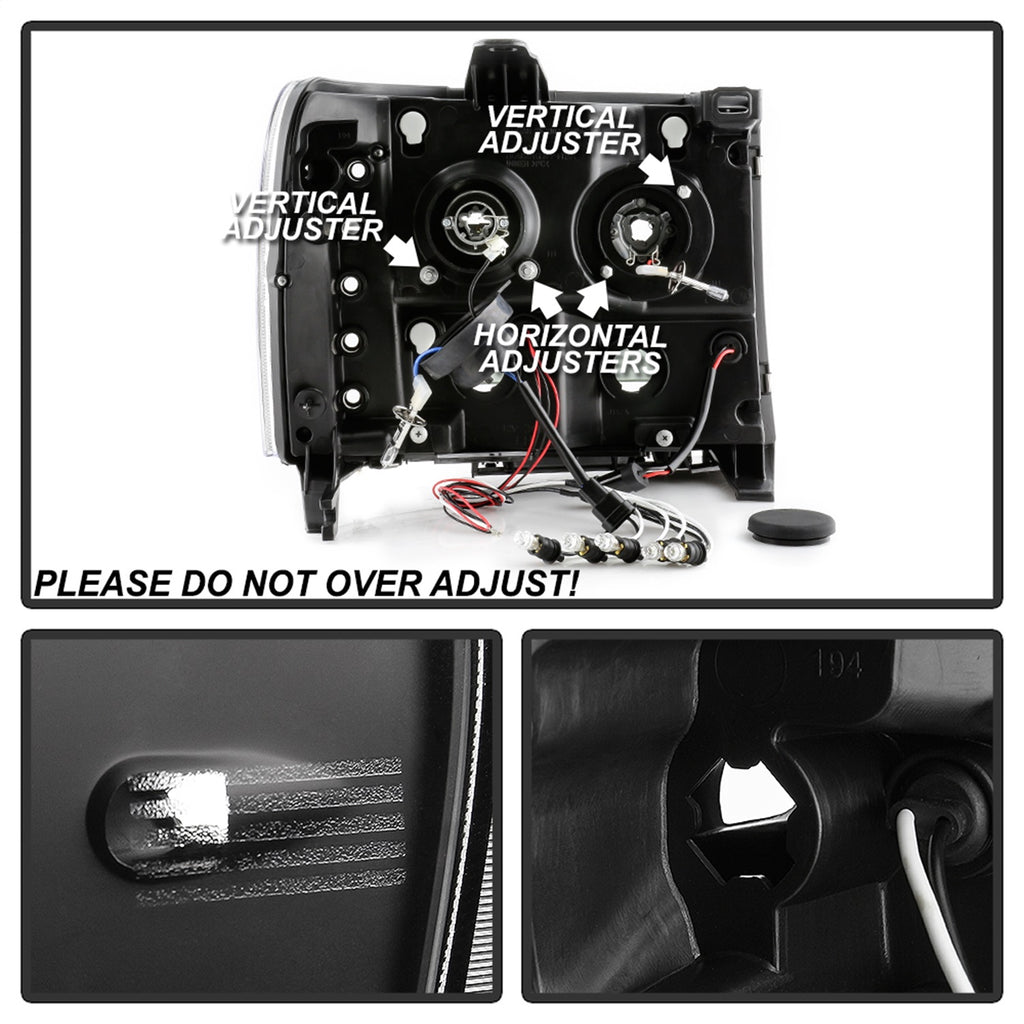 Spyder Auto 5086020 Halo LED Projector Headlights for Select GMC Sierra 1500, GMC Sierra HD, GMC Sierra HD