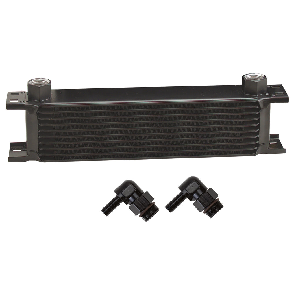 Derale 51081 10 Row Series 10000 Stack Plate Oil Fluid Cooler, 90 degree swivel -10AN