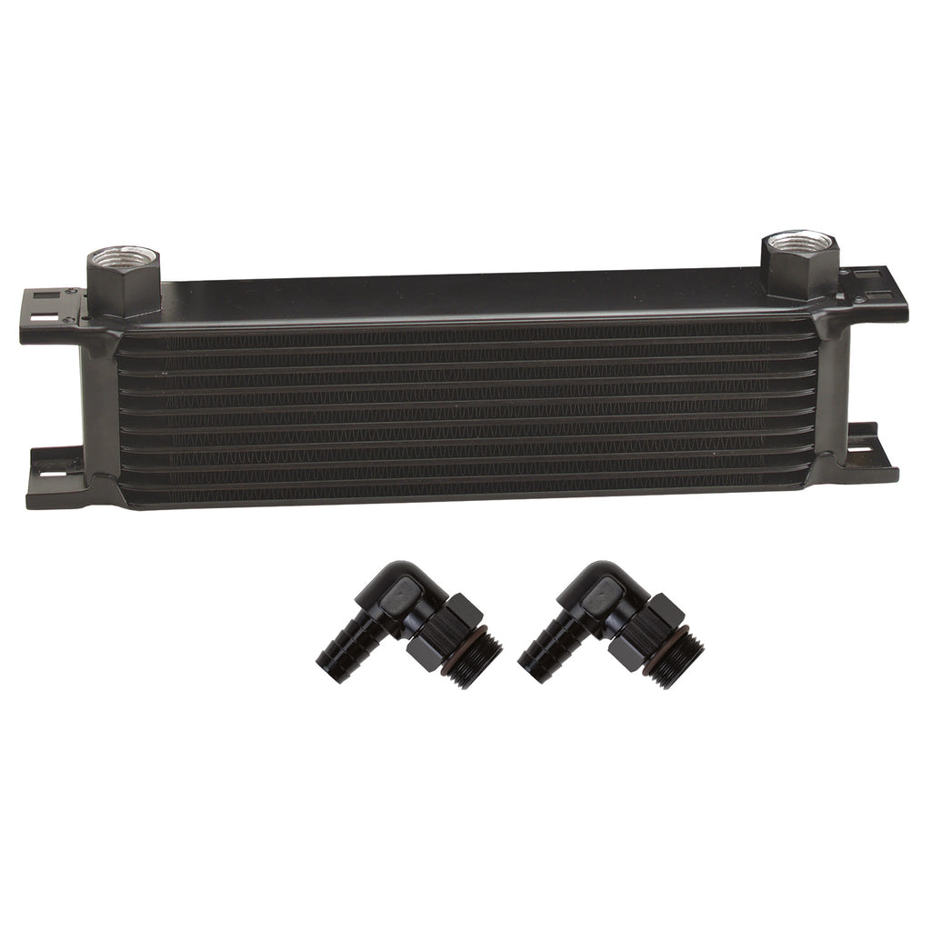 Derale 51082 10 Row Series 10000 Stack Plate Oil Fluid Cooler, 90 degree swivel -10AN