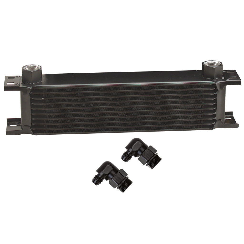 Derale 51086 10 Row Series 10000 Stack Plate Oil Fluid Cooler, 90 degree swivel -6AN
