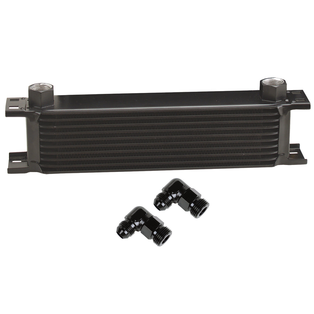 Derale 51088 10 Row Series 10000 Stack Plate Oil Fluid Cooler, 90 degree swivel -8AN