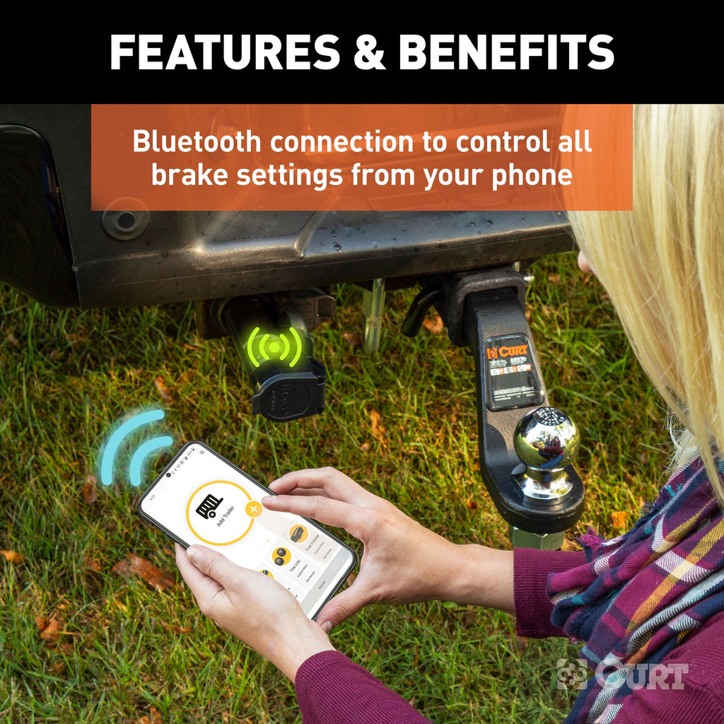 CURT 51180 Echo Mobile Trailer Brake Controller, 7-Way, Bluetooth® Smartphone Connection