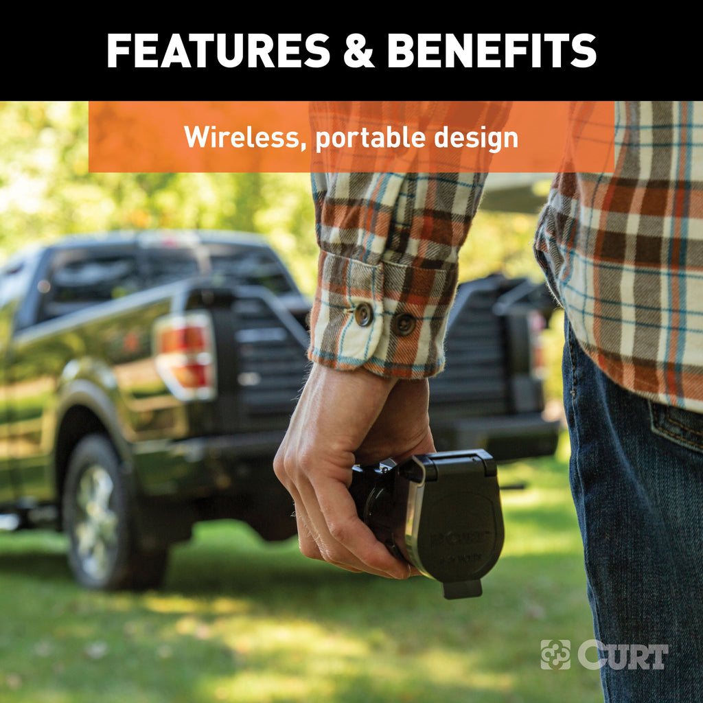 CURT 51180 Echo Mobile Trailer Brake Controller, 7-Way, Bluetooth® Smartphone Connection