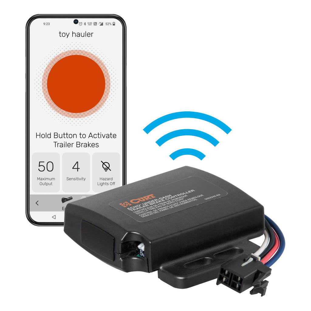 CURT 51190 Echo Under-Dash Trailer Brake Controller, Bluetooth® Smartphone Connection