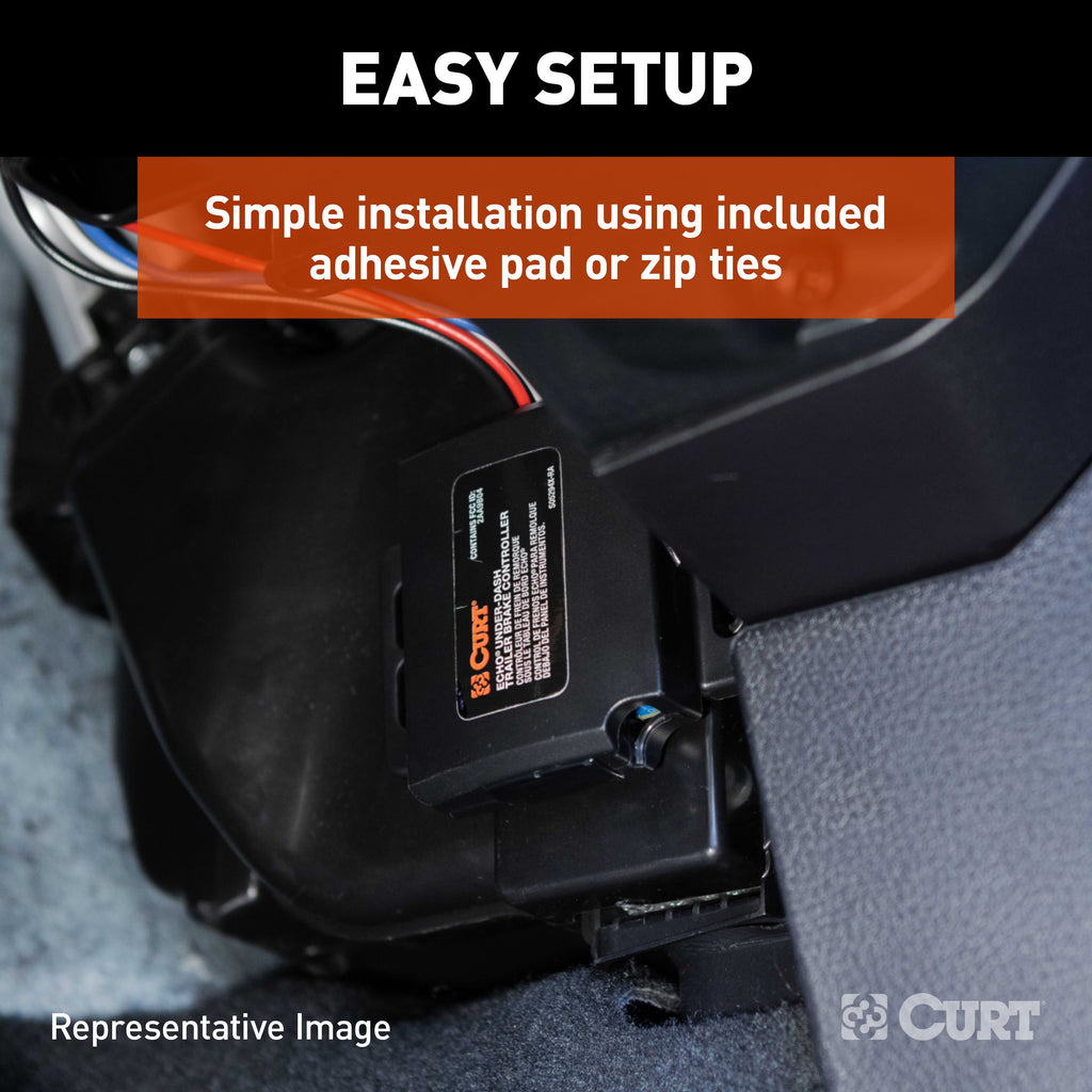 CURT 51190 Echo Under-Dash Trailer Brake Controller, Bluetooth® Smartphone Connection