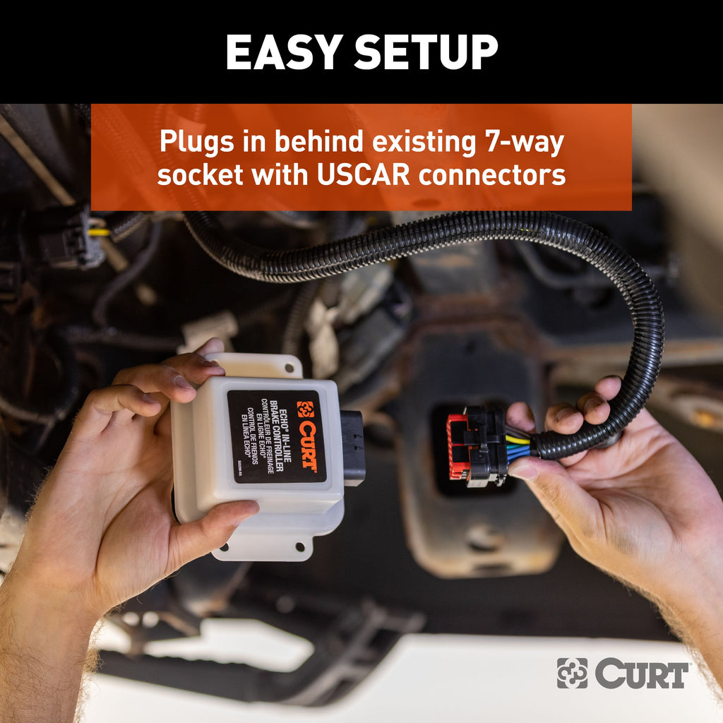 CURT 51200 Echo In-Line Trailer Brake Controller, Bluetooth® Smartphone Connection